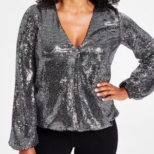 NWT INC Sexy Holiday Metallic Top